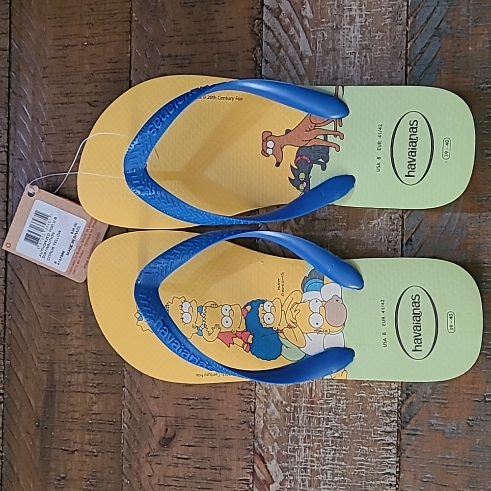 Simpsons Havaianas Flipflops Size 8M NWT